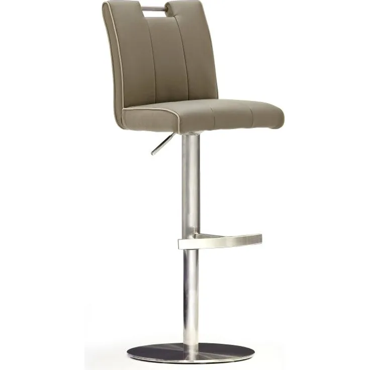 Barstuhl Casta II - Leder Cappuccino - Edelstahl