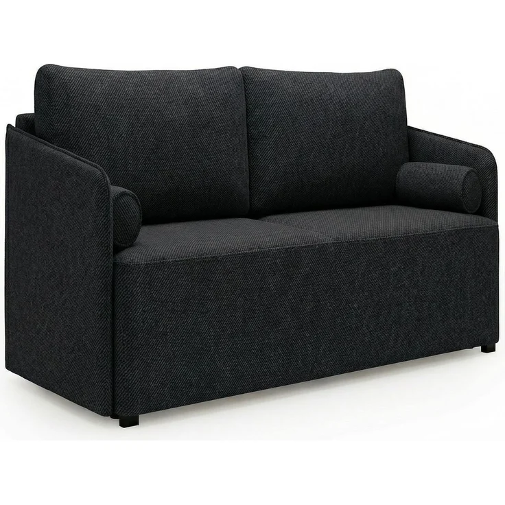 Wohnero 24 Erica Lux Premium Schlafsofa 202x93 cm mit Bettkasten & DL-Funktion – 145x192 cm Liegefläche, 3-Sitzer Sofa mit Bonellfeder - Schwarz – Bild 2