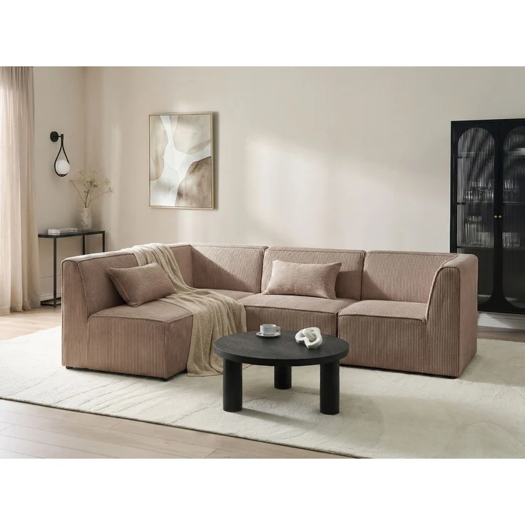 Modul Ecksofa 4-Sitzer LEMVIG Cord Sandbeige rechtsseitig – Bild 3