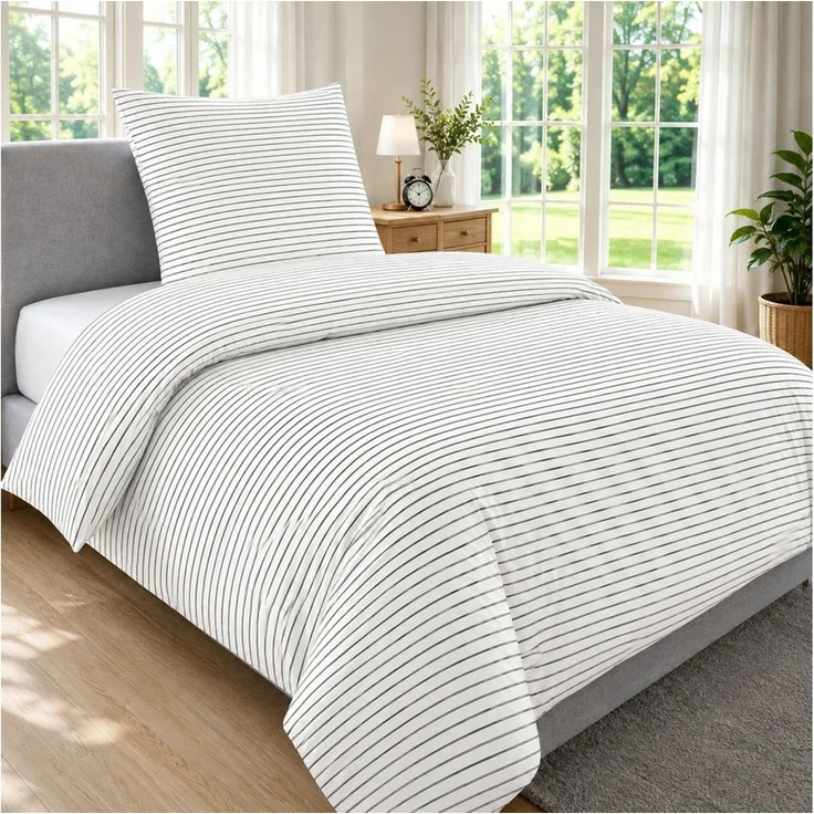 Malika Bettwäsche 135x200 + 80x80 cm atmungsaktiver Bettbezug, moderne Designs, Baumwolle, 2 teilig, pflegeleicht, hautfreundlich, angenehm weicher Stoff – Bild 1