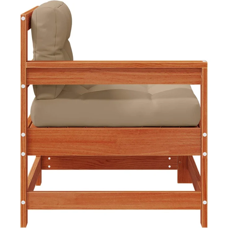 vidaXL 2 Stück Gartenecksofa Massives Kiefernholz Wachsbraun 865536 – Bild 6