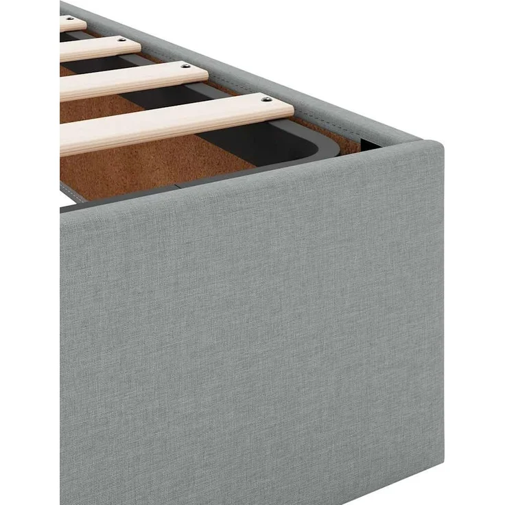 vidaXL Ottoman-Bett ohne Matratze Hellgrau 90x200 cm Stoff 3310847 – Bild 7