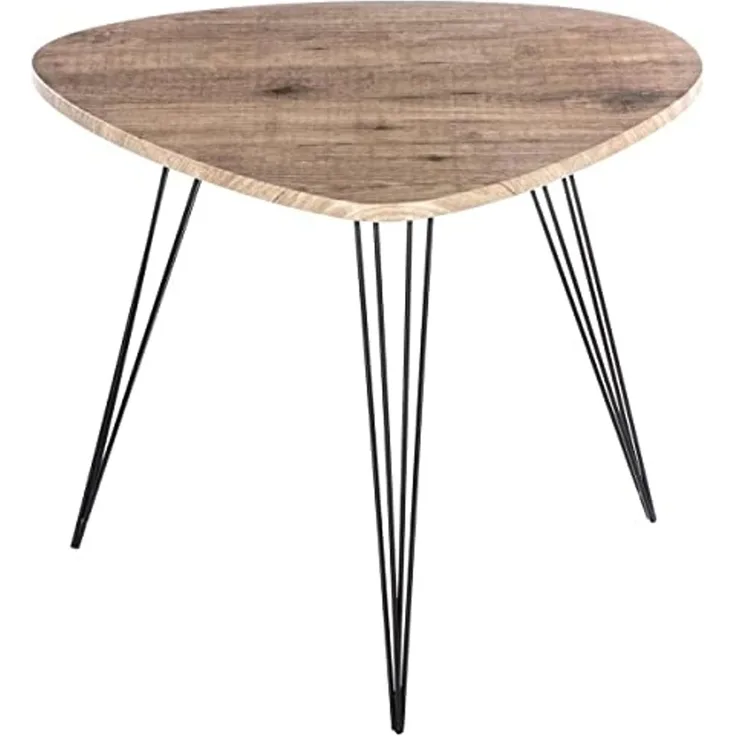 Couchtisch Beistelltisch - Vintage-Stil - Farbe HOLZ und SCHWARZ