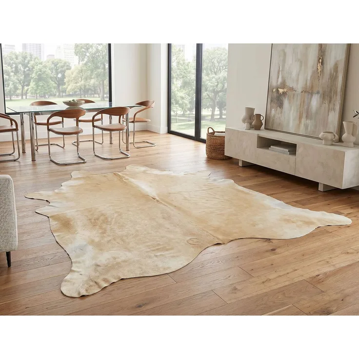KUHFELL online & NOMAD Fellteppich Kuhfell Beige Rinder Fell Teppich Hellbraun Beige in L & XL