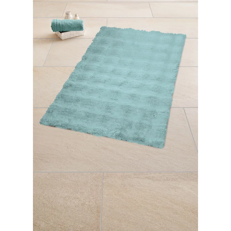 Kleine Wolke Badematte Cloud, Höhe 28 mm, rutschhemmend beschichtet, fußbodenheizungsgeeignet, Polyester, rechteckig, Badteppich, Uni Farben, Hoch-Tief Effekt, besonders weich – Bild 5