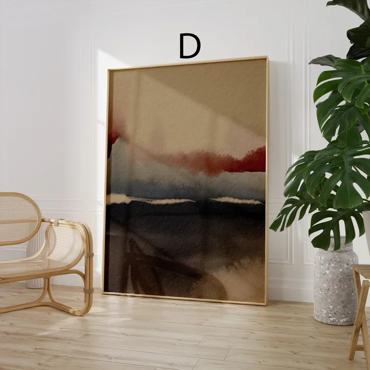 Abstrakte Poster · Line Art & botanische Bilder fürs Wohnzimmer · Dekoprint ohne Rahmen - D / 40x60 cm