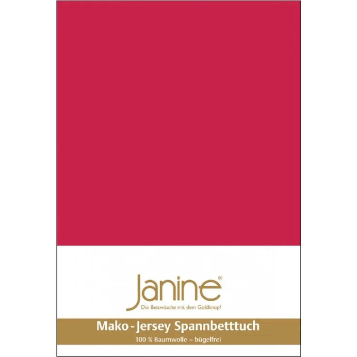 Janine Spannbettlaken Mako Feinjersey Baumwolle Classic Jersey 5007, rot 61, 140x200 - 160x200 cm