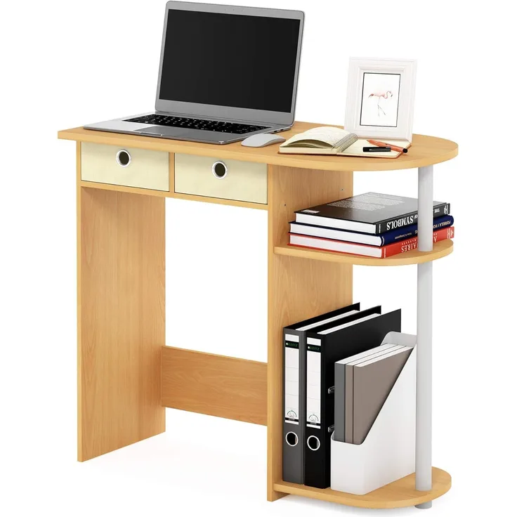 Furinno Go Green Laptop Notebook Computer Schreibtisch/Tisch, holz, Buche/Elfenbein/Weiß, 39. 62x39. 62x72. 39 cm