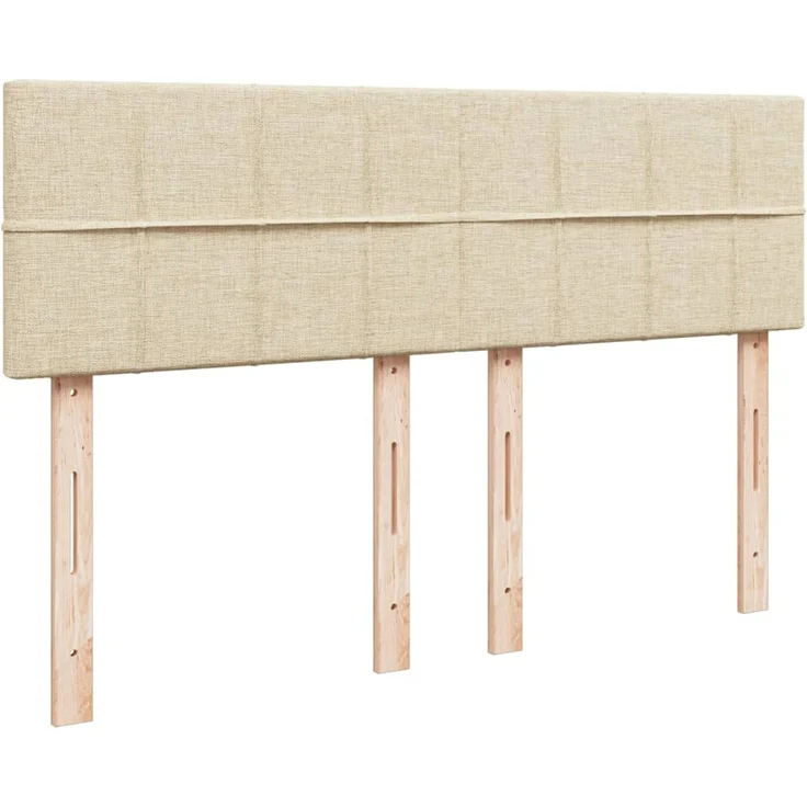 vidaXL Boxspringbett mit Matratze Creme 160x200 cm Stoff 3288244 – Bild 7