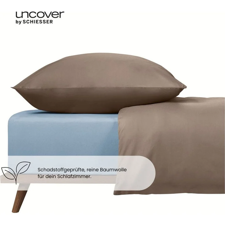 Uncover by Schiesser Spannbettlaken New Jersey - Edeljersey - 180 x 200 cm - Hellblau – Bild 1