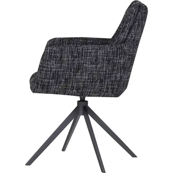 Armlehnstuhl Grant - Melange-Stoff Schwarz – Bild 3