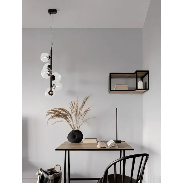 Nova Luce 9009251 ODILLIA Pendelleuchte 6-flammig Schwarz Transparent G9 – Bild 6