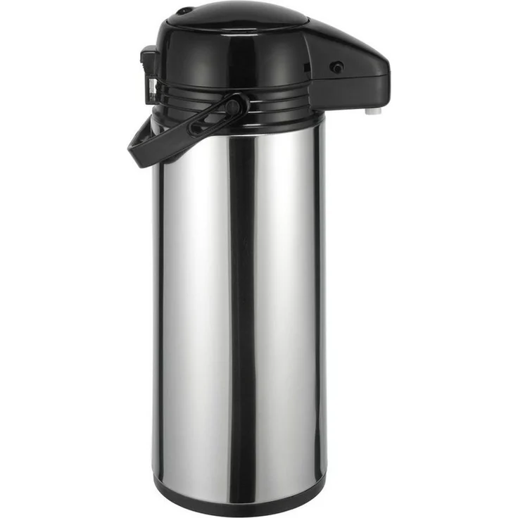 HAC24 Pump-Isolierkanne Thermoskanne Isolierkanne Teekanne Thermo Kaffee Airpot Pumpkanne, 1,9 l, Edelstahl, Mit Pumpmechanismus & Tragegriff – Bild 3