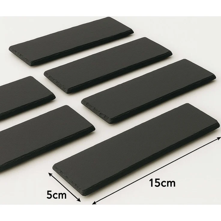 hausleben Servierplatte Schieferplatten 15x5 cm, (Set, 8-tlg, 8 rechteckige Schieferplatten 15x5cm), aus echtem Schiefer – Elegantes Design für Gastronomie & Zuhause – Bild 3