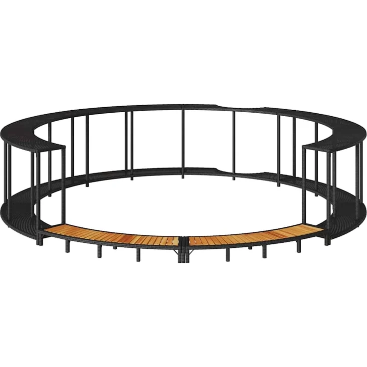 vidaXL Whirlpool-Umrandung mit Stauraum Holztreppe Schwarz Poly Rattan 365610 – Bild 4