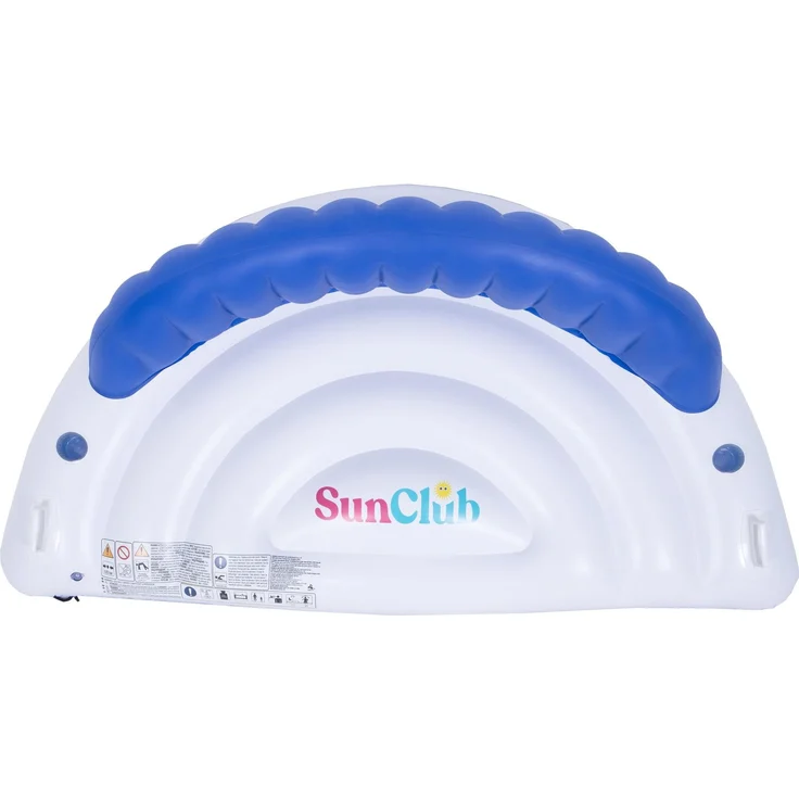 SunClub Wasserliege 1 Person 207 x 105 x 71 cm mit Rückenlehne, 2 Getränkehaltern und Verbindungsclip – Bild 6