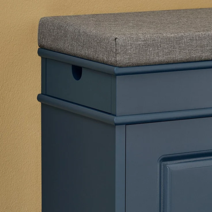 SoBuy FSR82-L-B Schuhbank, MDF, Lackiert, Dunkelblau, 75 x 51 x 24 cm – Bild 8
