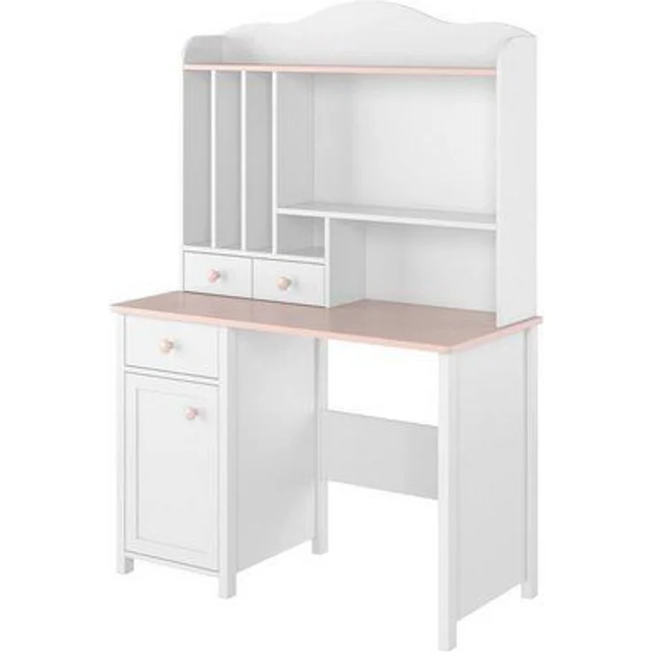 Compleo Kinderschreibtisch LARA mit Aufsatz, Schreibtisch für Mädchen, Weiß + Rosa – Bild 4