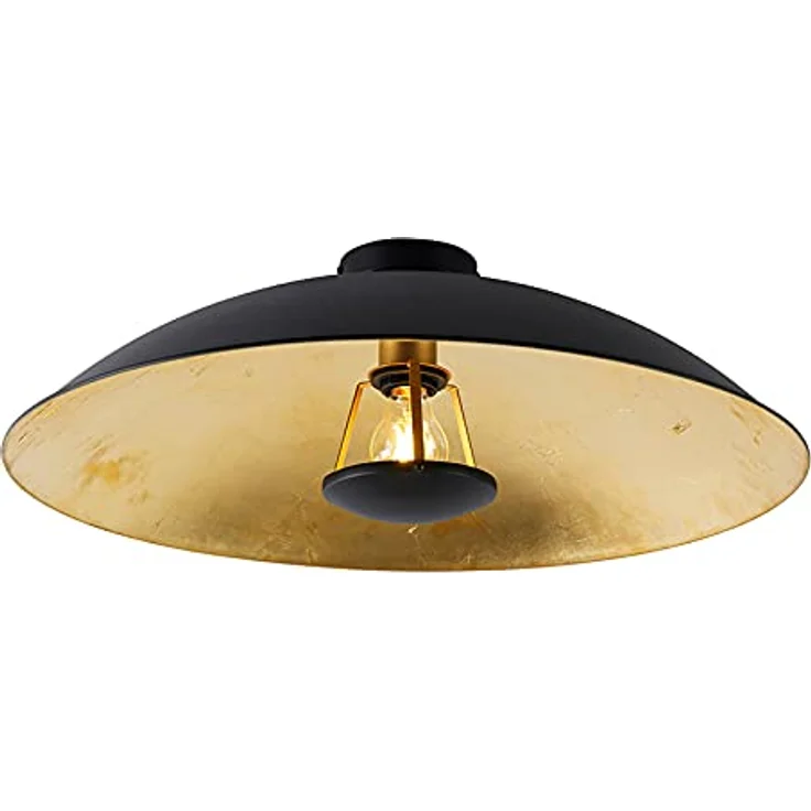 Qazqa Emilienne Novo, Modern Vintage Deckenleuchte in Schwarz mit Gold, 60 cm, E27, dimmbar, für Wohnzimmer und Schlafzimmer – Bild 1