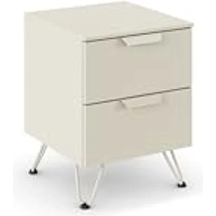 rauch Aditio Box, Nachttisch, 2 Schubladen, mit Hairpin-Fuß, mit Softclose-Funktion, Farbe Beige, BxHxT 40x53x43cm