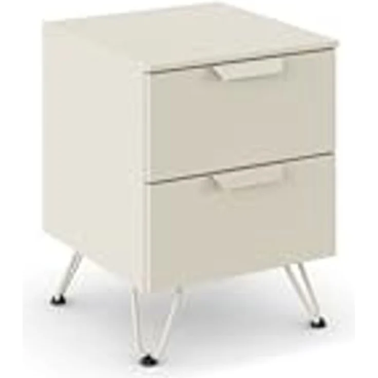 rauch Aditio Box, Nachttisch, 2 Schubladen, mit Hairpin-Fuß, mit Softclose-Funktion, Farbe Beige, BxHxT 40x53x43cm – Bild 1