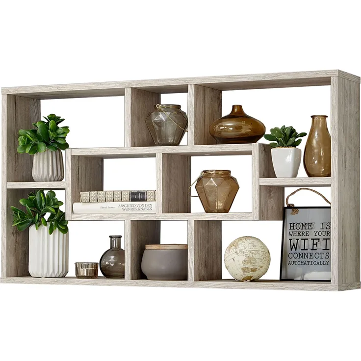Wandregal >Lora< in Sandeiche - 85x47,5x16cm (BxHxT)