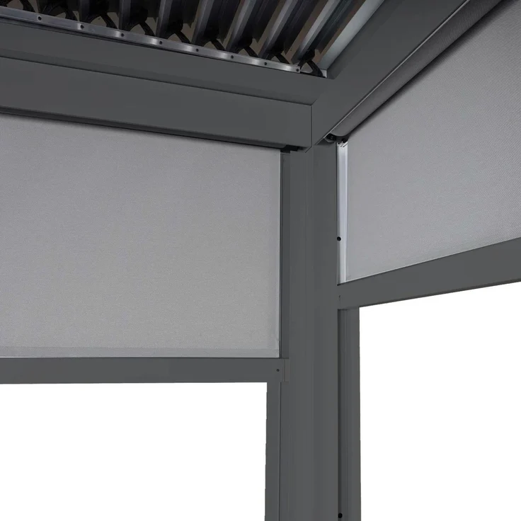 Seitenwand für Pergola HWC-L41, Pavillon Rollo Ersatzseitenwand, Stoff/Textil 3x3m ~ anthrazit – Bild 7