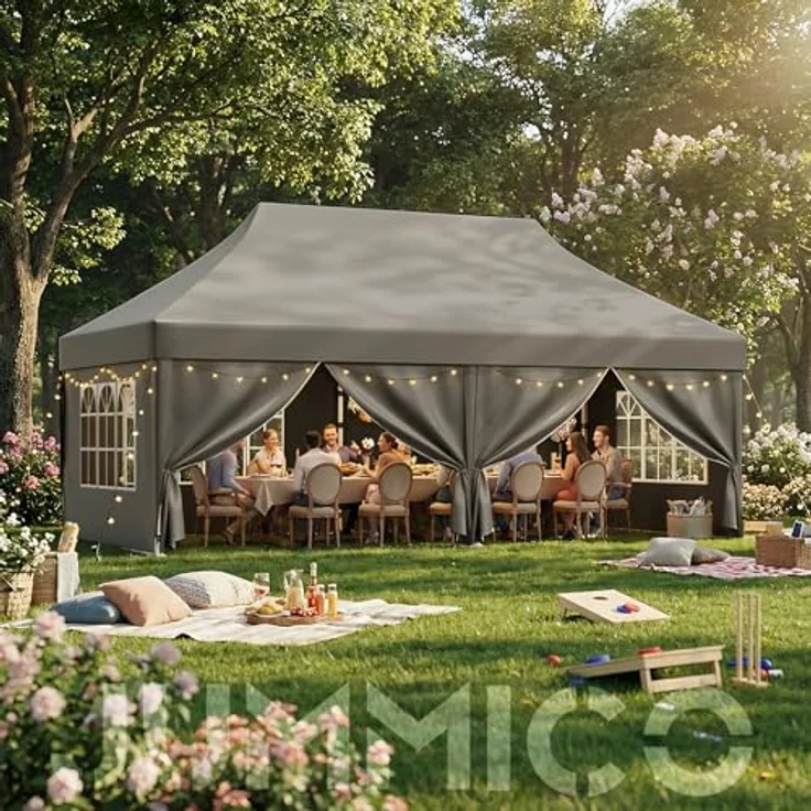 JUMMICO 3x6 m Spitzdach-Faltpavillon｜Patentiertes Design, +40% Wind- & regenfester｜10cm mehr Innenhöhe｜Stylisches Partyzelt für Garten & Camping – Bild 7