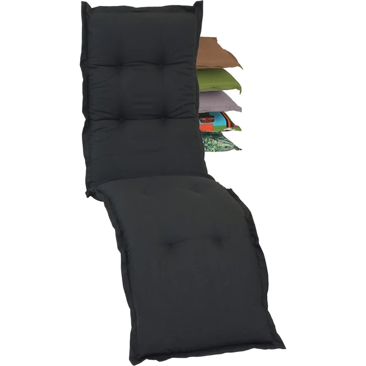 beo Nizza Relaxsessel Auflage | Premium-Qualität Made in EU | Wasser- und fleckenabweisend | UV-beständig | Atmungsaktiv | Waschbar | Relaxstuhl Auflage nach neuestem Öko-Tex Standard | Anthrazit