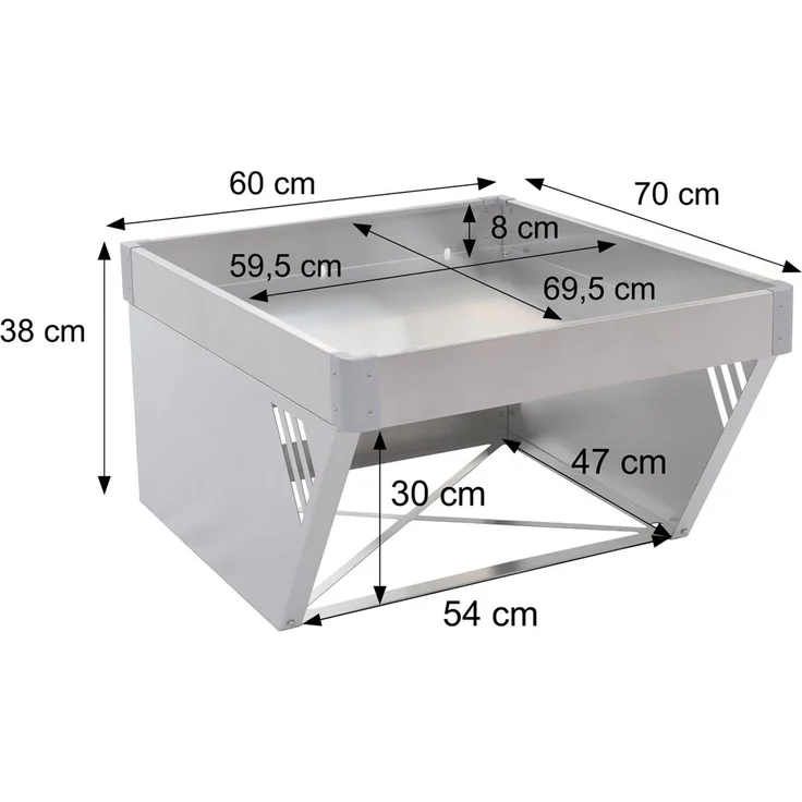 Mendler 'HWC-P41' Mähroboter-Garage mit Pflanzkasten, Edelstahl, 40x60x70 cm, Anthrazit – Bild 3