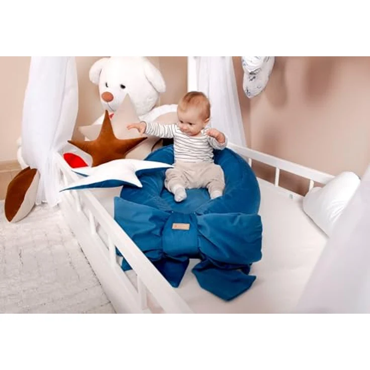 Kuschelnest Babynest Babynestchen Nestchen Reisebett Wickelauflage mit Schleife (Farbe: rosa) – Bild 10