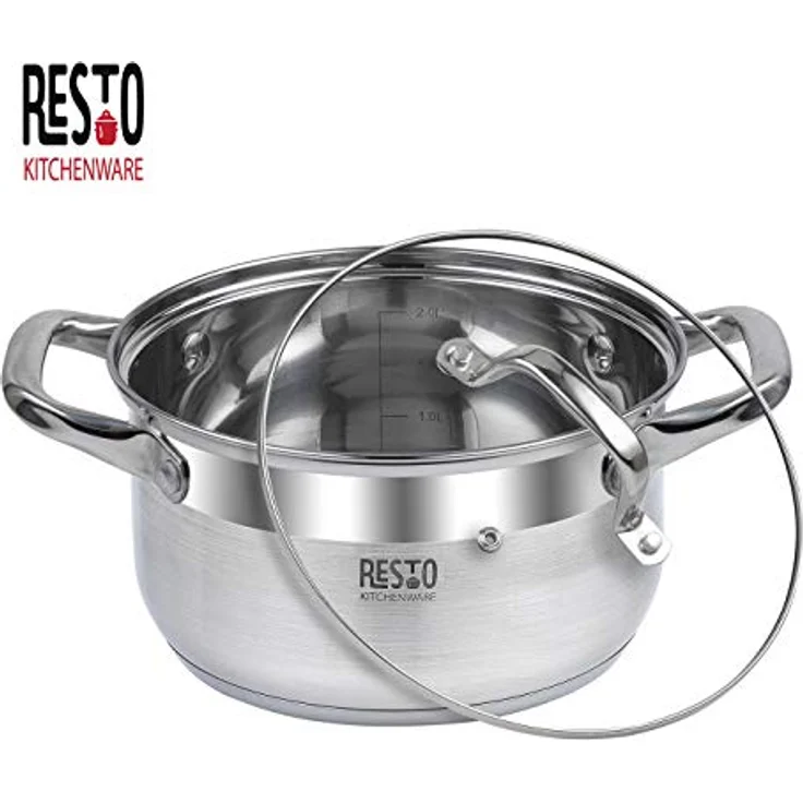RESTO Kitchenware Kochtopf Libra, Topf energiesparend und spülmaschinenfest, Edelstahl 18/10 (2-tlg), mit hitzebeständigem Glasdeckel und Griffen – Bild 9