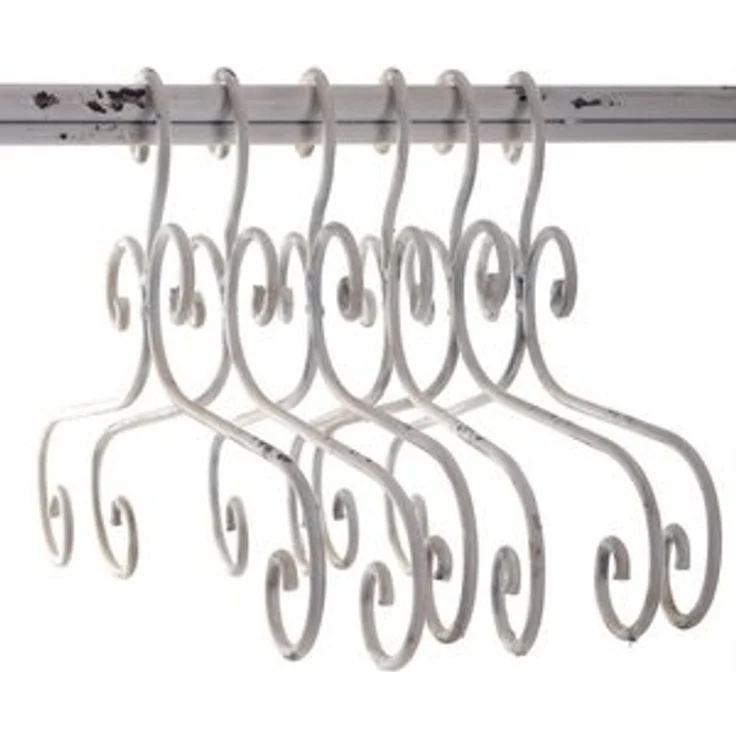 DESIGN DELIGHTS Garderobenständer Kleiderbügel 6er Set "AMELIE", Metall, weiß, 41 cm, Kleiderhaken – Bild 6