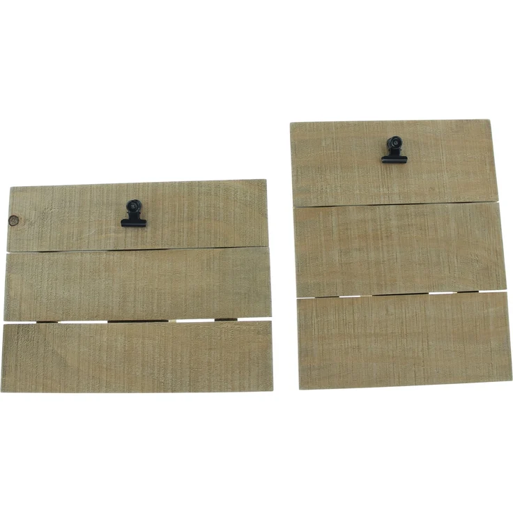 Fotohalter "Wood", 2er Set Holzrahmen Fotorahmen Holzaufsteller Klemmbrett – Bild 2