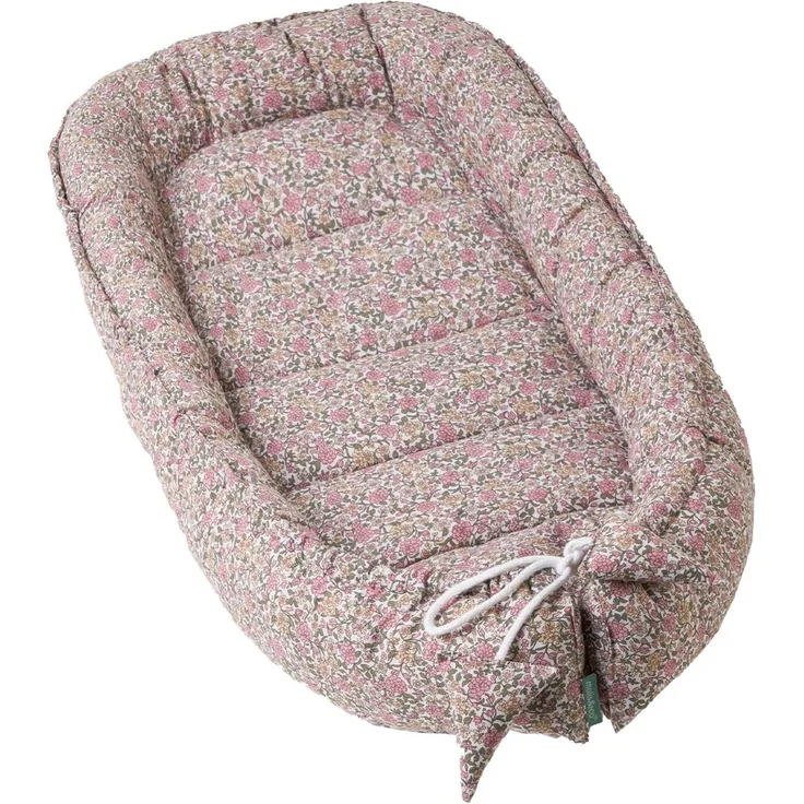 molis&co - Babynest - 100% Baumwolle (OEKO-TEX) - Babynestchen Neugeborene - Ideal als Reisebett, Kuschelnest Geeignet & Cradle Reducer - 90x50 cm - Peony