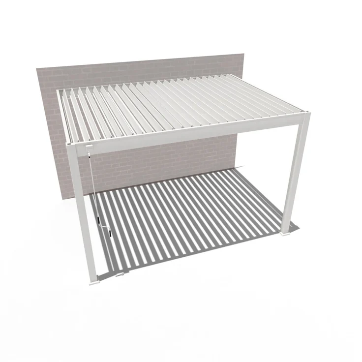 Weide Deluxe | Wand Pergola | Voll Aluminium | 3 x 4 M | Lamellendach weiß – Bild 10