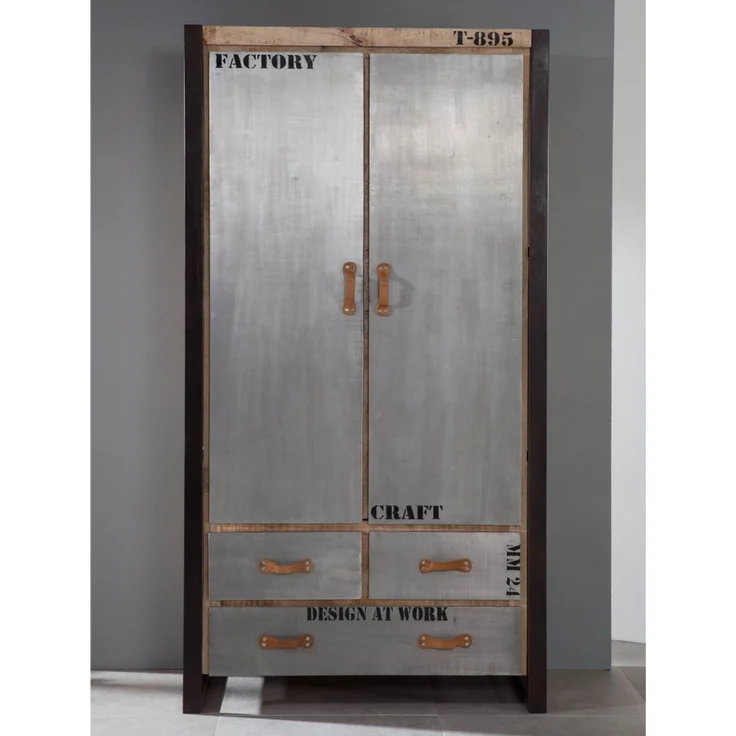 Schrank Mango 100x50x190 natur bedruckt FACTORY #137 – Bild 3