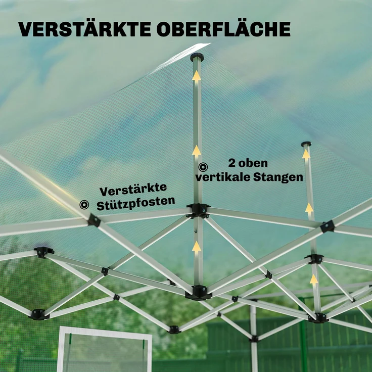 Outsunny Pop Up Gewächshaus, PE, Metall, Grün, 295L x 200B x 270H cm – Bild 5