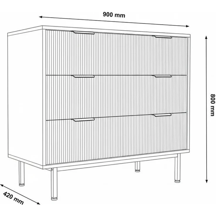 HOME DELUXE Kommode NYLA Schwarz - 90x80 cm – Bild 5