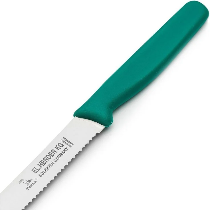 Landshop24 Brötchenmesser Brotmesser Tomatenmesser Tafelmesser 4er Set grün, Edelstahl (Spezialstahl 1.4116) konisch geschliffen – Bild 3