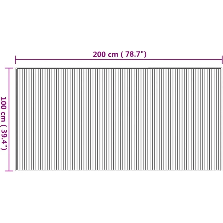 vidaXL Teppich Rechteckig Natur 100x200 cm Bambus 376943 – Bild 8