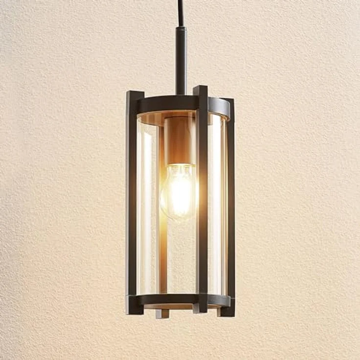 Lucande Außenleuchte Brienne, spritzwassergeschützt (IP54), Aluminium, 1 flammig, E27, Pendelleuchte für Außenbereich – Bild 2