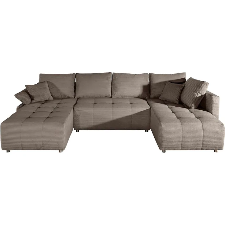 COLLECTION AB Wohnlandschaft Funtastic U-Form, B:288 cm, Schlaffunktion, Bettkasten, auch in Cord, Schlaffunktion, Bonnelfederkern, Rückenkissen, Armteilverstellung