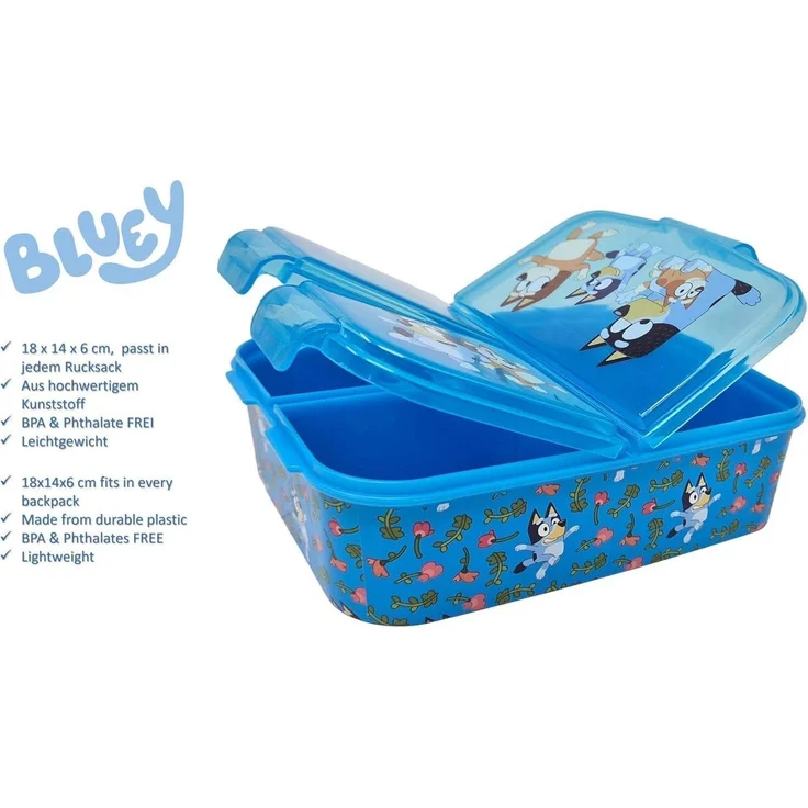 Brotdose Lunchbox Sandwichbox Kinder Kunststoff BPAfrei Bluey – Bild 3