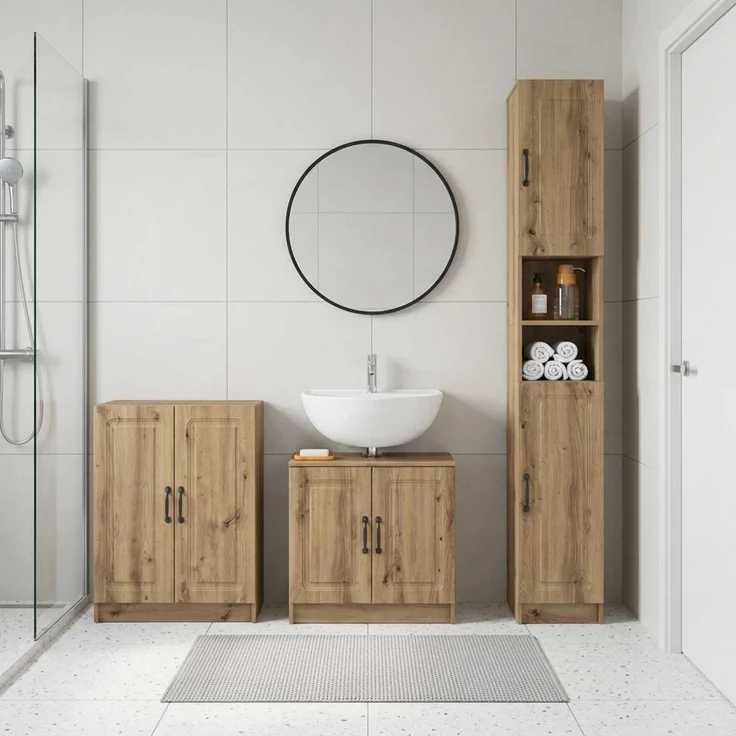 vidaXL 3-teiliges Badezimmer-Schranksystem UTRECHT Artisan-Eiche 3417494 – Bild 1