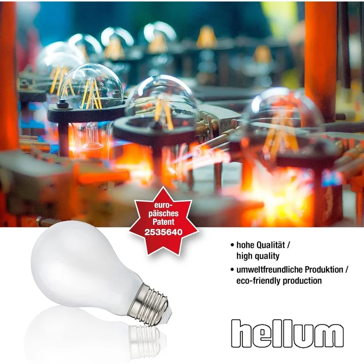 hellum LED Glühbirne E27, 7W warmweiß LED Lampe mit 806 Lumen LED Filament, E27 Vintage Led Leuchtmittel ersetzt 60-Watt Glühbirne, 2700 Kelvin E27 led warmweiss Matt, 206210 – Bild 7