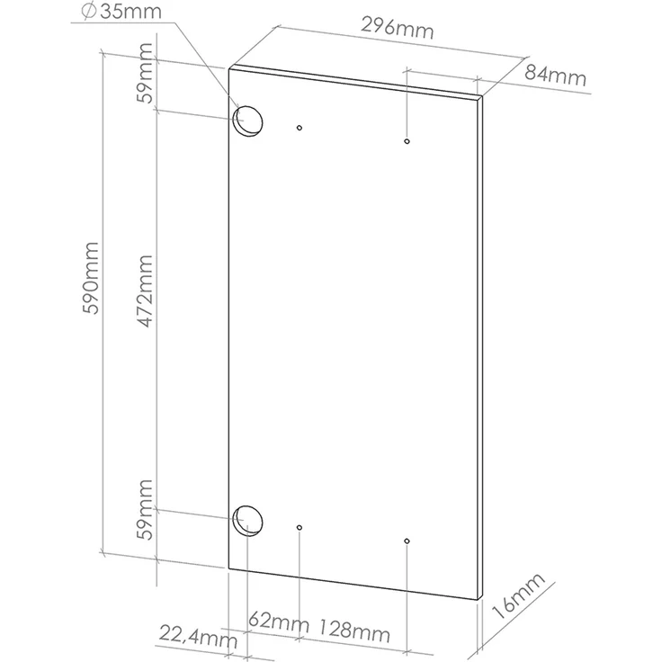 Küchenfront R-Line Weiß Hochglanz 29.6x59 cm Möbelfront für den Hängeschrank Vicco – Bild 2