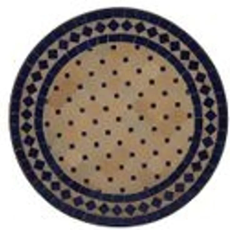 Mosaik-Beistelltisch Ø45 cm Blau-Raute