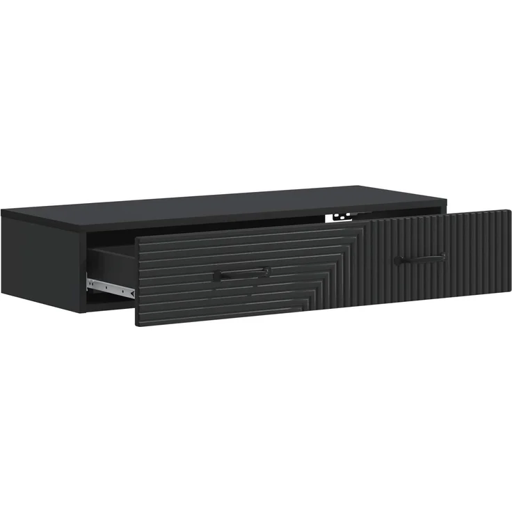 vidaXL Wandmontierter Beistelltisch Schwarz 87,5 x 34,5 x 17 cm 898666 – Bild 4