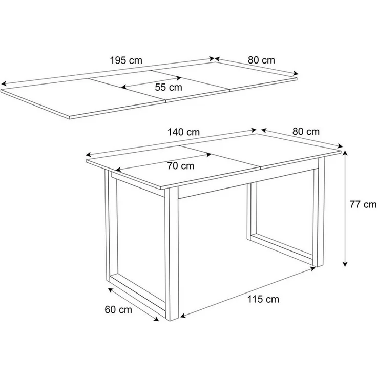 Lookway Esstisch ARTON II ausziehbarer Tisch 140 cm, Breite: 140-195 – Bild 4